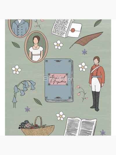 Alternative view of Pride And Prejudice Illustrations Throw Pillow