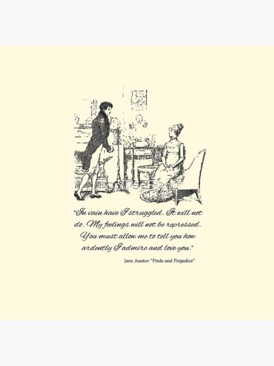 Alternative view of Jane Austen Vintage Book Club Mr Darcy And Lizzy Fans Literary Pride And Prejudice Gifts Throw Pillow