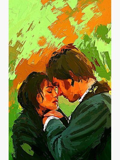 Alternative view of Pride And Prejudice Mister Darcy And Elizabeth Fanart Illustration Shower Curtain