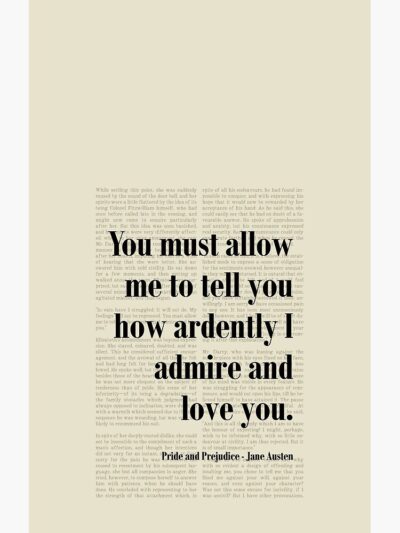 Alternative view of Jane Austen Pride And Prejudice Quote Art Shower Curtain