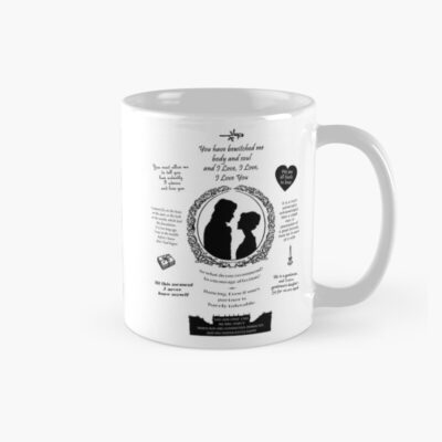 Pride And Prejudice Elizabeth And Darcy Iconic Quotes Silhouette Design Mug
