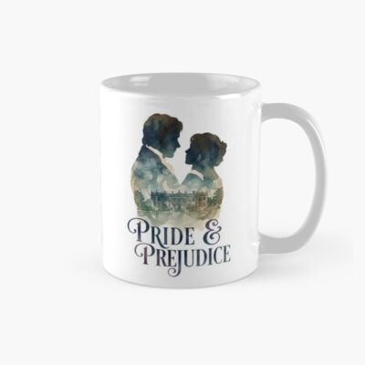 Pride And Prejudice Silhouette Couple Watercolor Graphic Mug