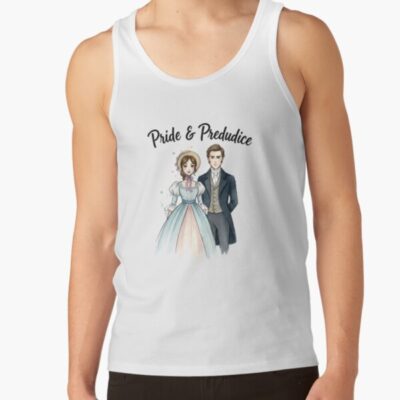 Cute Pride And Prejudice Anime Style Character Illustration Tank Top