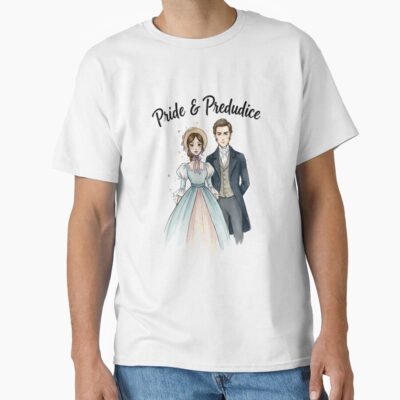 Cute Pride And Prejudice Anime Style Character Illustration T-shirt