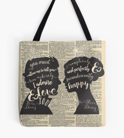 Pride And Prejudice Quote Art Jane Austen Typography Home Decor Book Lovers Gift Tote Bag