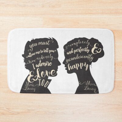 Pride And Prejudice Quote Art Jane Austen Typography Home Decor Book Lovers Gift Bath Mat