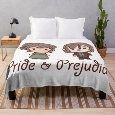 Pride And Prejudice Kawaii Throw Blanket