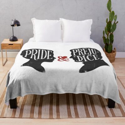 Pride And Prejudice Romantic Silhouettes Jane Austen Throw Blanket