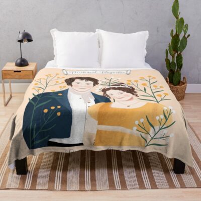 Pride And Prejudice Mr Darcy And Miss Bennet Jane Austen Throw Blanket