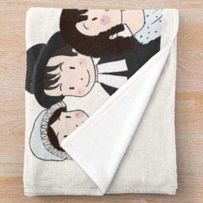 Alternative view of Cute Pride And Prejudice Couples Character Drawing Throw Blanket