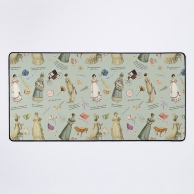 Pride And Prejudice Quotes Miss Bennet Jane Austen Green Mouse Pad