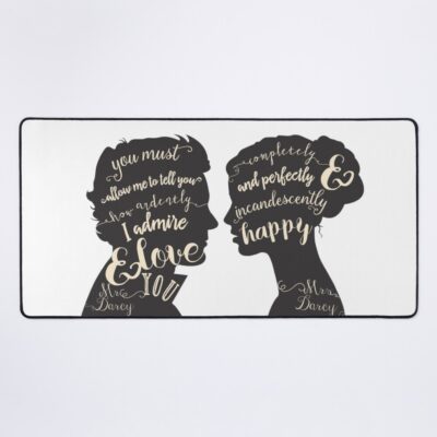 Pride And Prejudice Quote Art Jane Austen Typography Home Decor Book Lovers Gift Mouse Pad