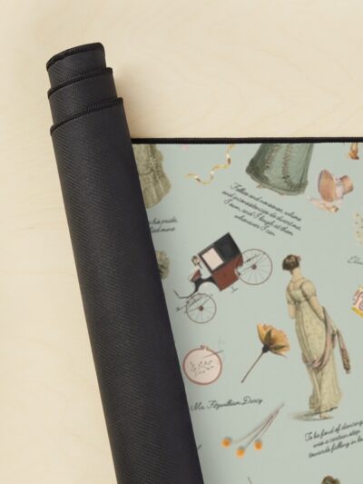 Alternative view of Pride And Prejudice Quotes Miss Bennet Jane Austen Green Mouse Pad