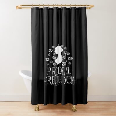 Jane Austen Pride And Prejudice Quotes Romantic Novel Shower Curtain