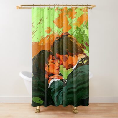 Pride And Prejudice Mister Darcy And Elizabeth Fanart Illustration Shower Curtain