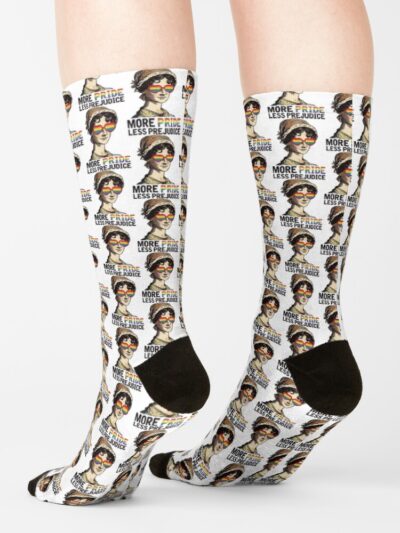 Alternative view of More Pride Less Prejudice Lgb Jane Austen Proud Ally Pride Montht Shi Socks