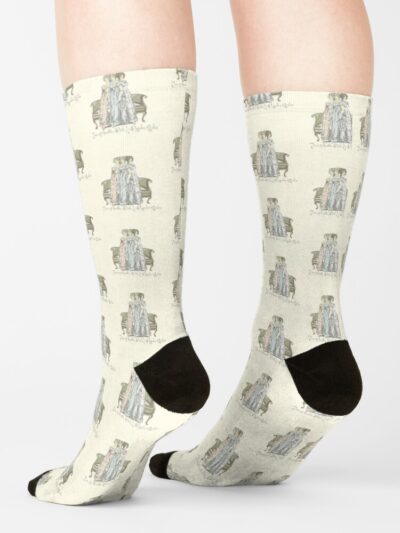 Alternative view of Jane Austen Vintage Pemberley Book Club Mr Darcy Fans Literary Quotes Gifts Socks