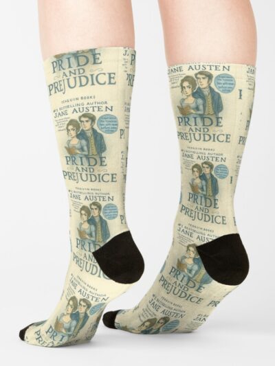 Alternative view of Pride And Prejudice Fan Art Jane Austen Classic Literature Illustration Socks