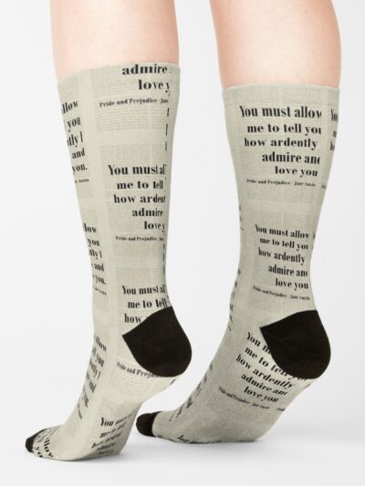 Alternative view of Admire Love Pride And Prejudice Jane Austen Quote Socks