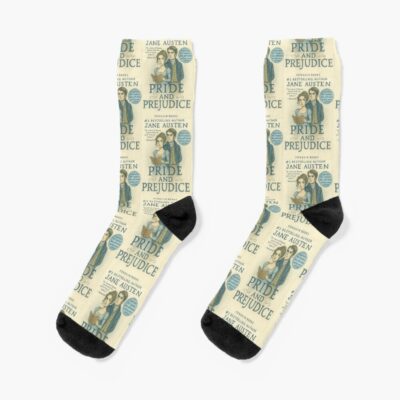 Pride And Prejudice Fan Art Jane Austen Classic Literature Illustration Socks