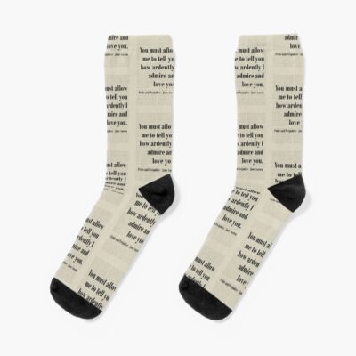Admire Love Pride And Prejudice Jane Austen Quote Socks