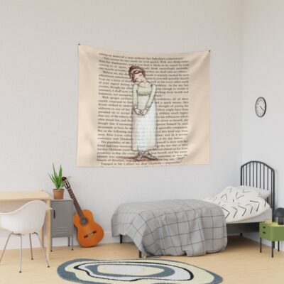 Pride And Prejudice Elizabeth Bennet In White Tapestry