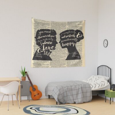 Pride And Prejudice Quote Art Jane Austen Typography Home Decor Book Lovers Gift Tapestry