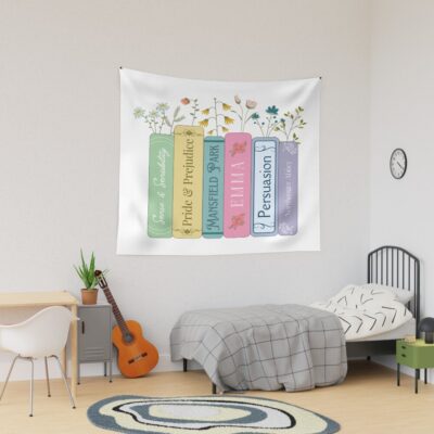 Jane Austen Books Tapestry