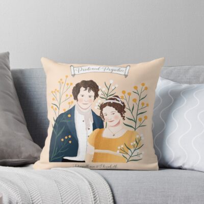 Pride And Prejudice Mr Darcy And Miss Bennet Jane Austen Throw Pillow