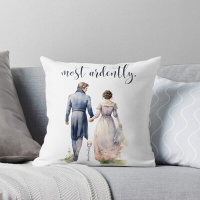 Mr Darcy Most Ardently Jane Austen Pride And Prejudice With Elizabeth Bennet Throw Pillow
