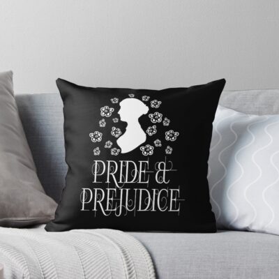 Jane Austen Pride And Prejudice Quotes Romantic Novel Throw Pillow