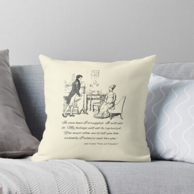 Jane Austen Vintage Book Club Mr Darcy And Lizzy Fans Literary Pride And Prejudice Gifts Throw Pillow