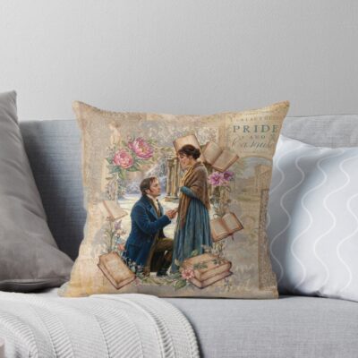 Jane Austen Elizabeth And Mr Darcy Throw Pillow
